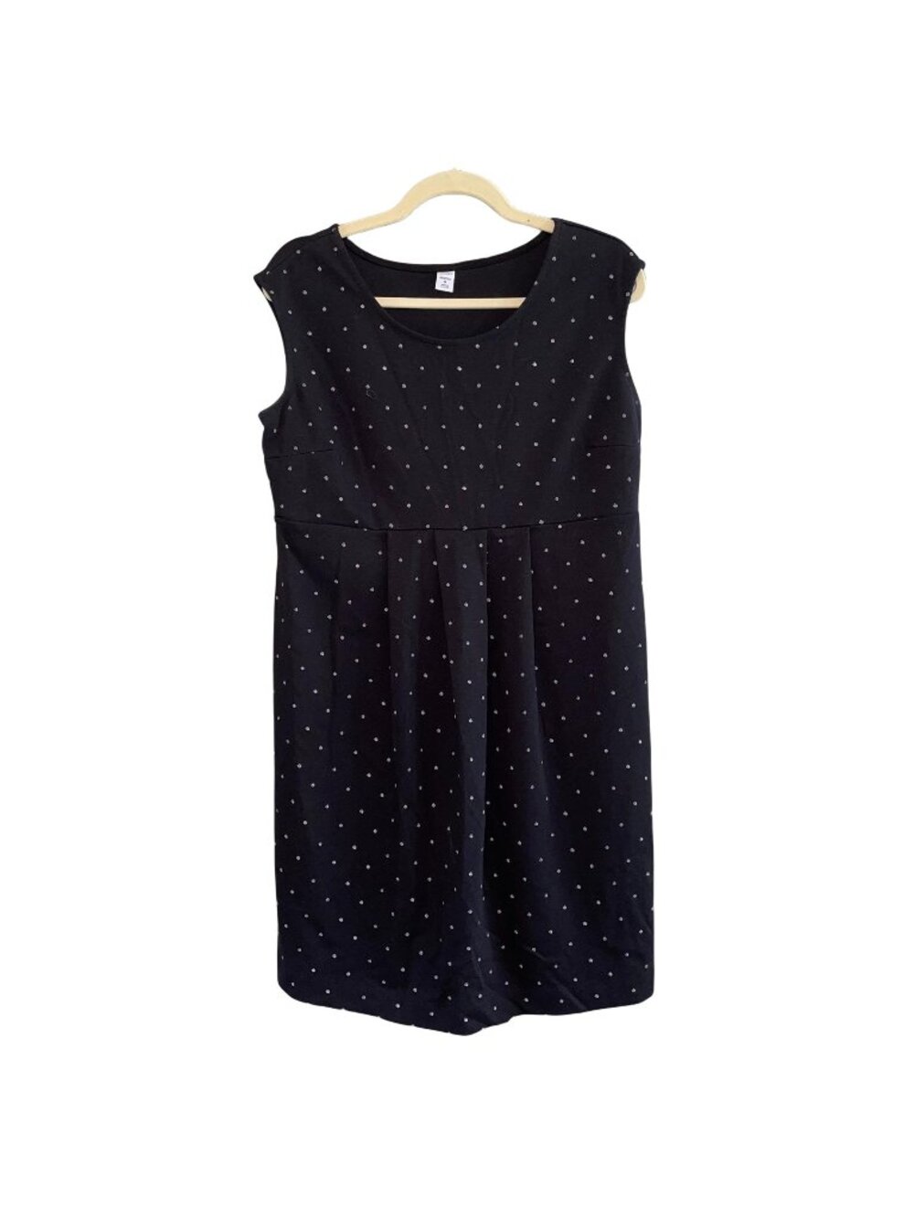 Old Navy Black Polka Dot Maternity Dress Sleeveless Knee-Length Medium